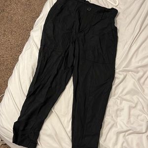 BANANA REPUBLIC BLACK PAPER BAG TROUSERS WORK PANTS WITH POCKETS